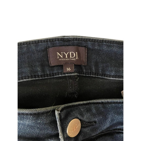 NYDJ Marilyn Straight Leg Jeans Women's Size 16 Stretch Dark Wash Denim - Picture 7 of 8